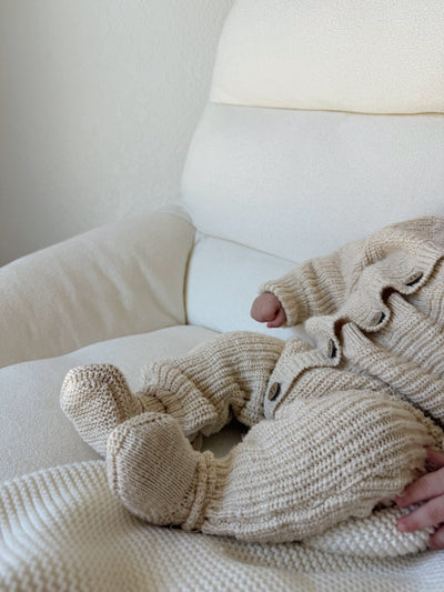 Organic Cotton Baby Booties - French Cream