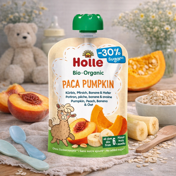 Holle Paca Pumpkin – Pouch Pumpkin, Peach, Banana & Oats 100 g
