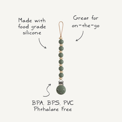 Mushie Luna Silicone Pacifier Clip