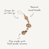Silicone & Wooden Pacifier Clip