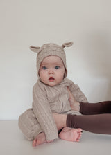 Baby Bear Jumpsuit - Heather Beige