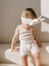 Pointelle Baby Romper - White