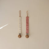 Linen Pacifier Clip Set