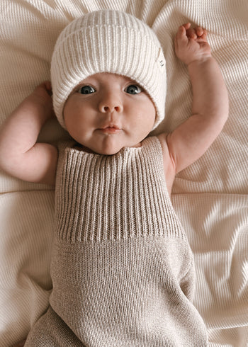 Merino Wool Baby Beanie - Off-White