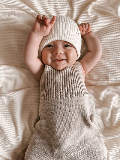 Merino Wool Baby Beanie - Off-White