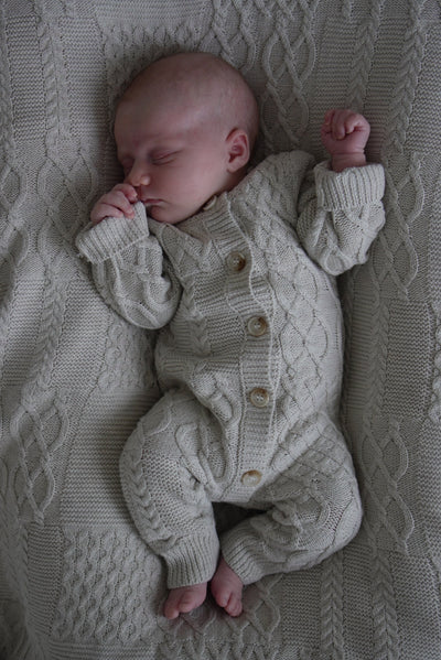 Mixed Knit Baby Jumpsuit