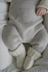 Natural Knit Baby Overalls