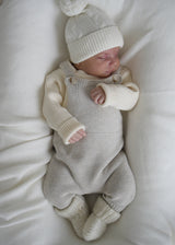 Natural Knit Baby Overalls