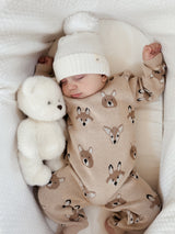 Woodland Friends Knit Jumpsuit – Cozy Organic Cotton Charm