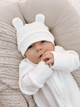 Waffle Knit Bear Ear Set – A Timeless Keepsake for Your Baby