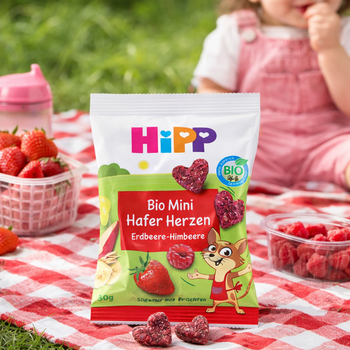 HiPP Mini Oat Hearts Strawberry-Raspberry 40 g (DA31371)