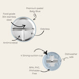Stainless Steel Baby Feeding Set 6+ Months - Baby Blue