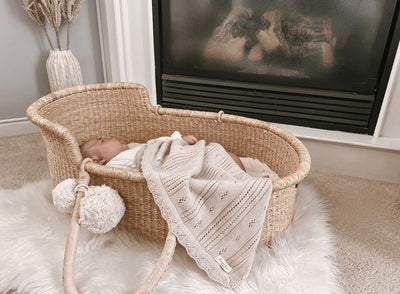 Pointelle Baby Blanket - Beige