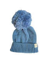 Organic Cotton Baby Pom Beanie – Denim Blue