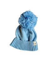 Organic Cotton Baby Pom Beanie – Powder Blue