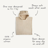Organic Cotton Bear Hooded Poncho Towel