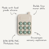 Mushie Phone Press Toy – Sensory Pop Toy for Babies