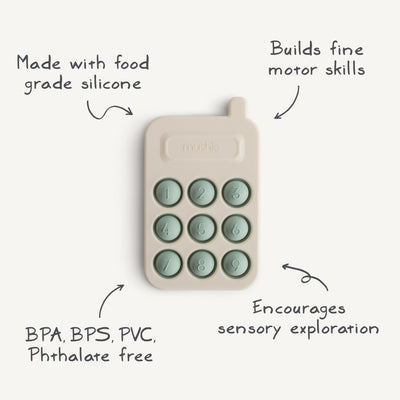 Mushie Phone Press Toy – Sensory Pop Toy for Babies