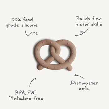 Mushie Pretzel Teether – Silicone Baby Teether