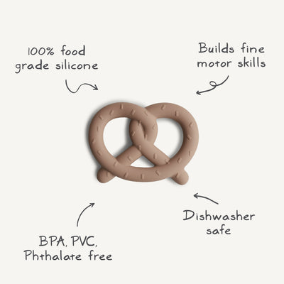 Mushie Pretzel Teether – Silicone Baby Teether