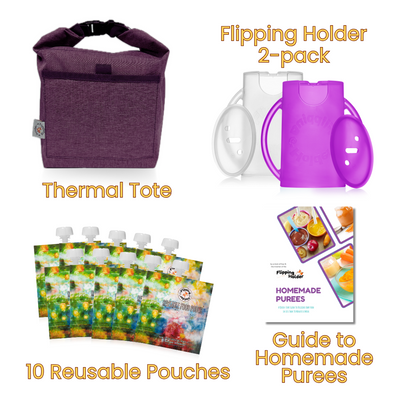 Flipping Holder Gift-Ready Travel Bundle – Food Pouch & Juice Box Holder Set