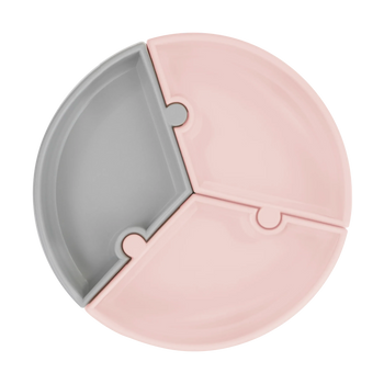 Stay-Put Suction Detachable Silicone Plate – 3-Section Baby Feeding Plate (7.5 in)