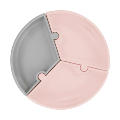 Stay-Put Suction Detachable Silicone Plate – 3-Section Baby Feeding Plate (7.5 in)