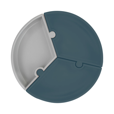 Stay-Put Suction Detachable Silicone Plate – 3-Section Baby Feeding Plate (7.5 in)
