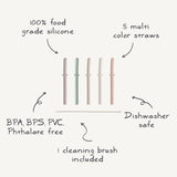 Mushie Silicone Replacement Straws Set (5 Pack)