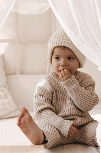 Chunky Rib Pullover Set – Cozy Organic Cotton for First Snuggles