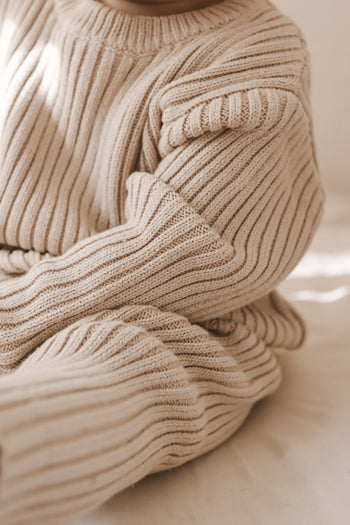 Chunky Rib Pullover Set – Cozy Organic Cotton for First Snuggles