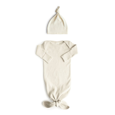 Organic Knotted Baby Gown Set