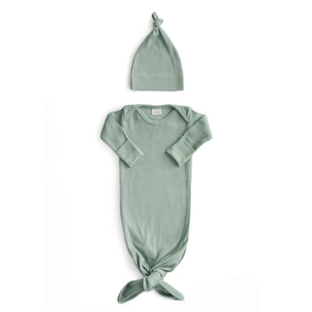 Organic Knotted Baby Gown Set