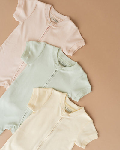 Kit & Petal Short Sleeve Romper in Sunny Yellow
