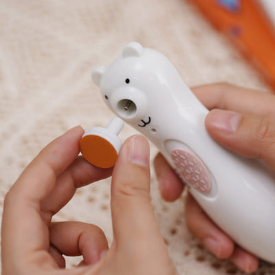 Haakaa Happii Bear Baby Electric Nail Trimmer Set – Rechargeable Safe Nail Care Kit for Newborns