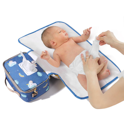 SUNVENO Portable Diaper Changing Bag – 3-in-1 Changing Pad & Stroller Organizer