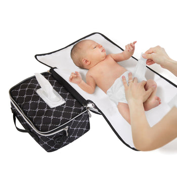 SUNVENO Portable Diaper Changing Bag – 3-in-1 Changing Pad & Stroller Organizer