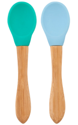 Silicone Baby Spoon with Natural Bamboo Handle – Gentle BLW Feeding Spoon