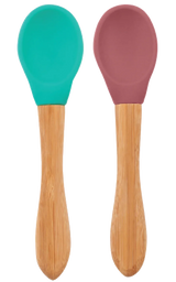 Silicone Baby Spoon with Natural Bamboo Handle – Gentle BLW Feeding Spoon