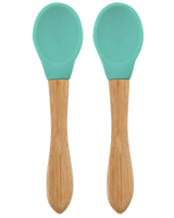 Silicone Baby Spoon with Natural Bamboo Handle – Gentle BLW Feeding Spoon