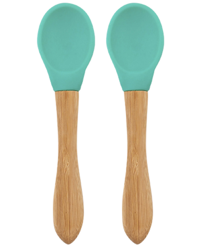 Silicone Baby Spoon with Natural Bamboo Handle – Gentle BLW Feeding Spoon