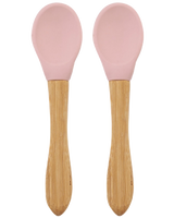 Silicone Baby Spoon with Natural Bamboo Handle – Gentle BLW Feeding Spoon