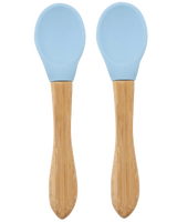 Silicone Baby Spoon with Natural Bamboo Handle – Gentle BLW Feeding Spoon