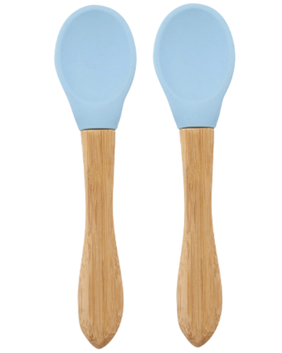 Silicone Baby Spoon with Natural Bamboo Handle – Gentle BLW Feeding Spoon