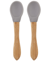 Silicone Baby Spoon with Natural Bamboo Handle – Gentle BLW Feeding Spoon
