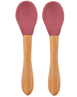 Silicone Baby Spoon with Natural Bamboo Handle – Gentle BLW Feeding Spoon
