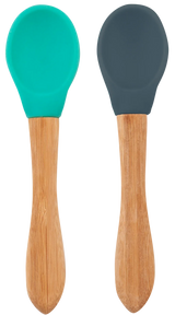 Silicone Baby Spoon with Natural Bamboo Handle – Gentle BLW Feeding Spoon