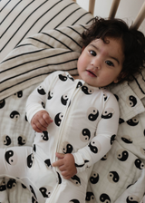 Bamboo Zip Pajamas | Black & White Yin Yang