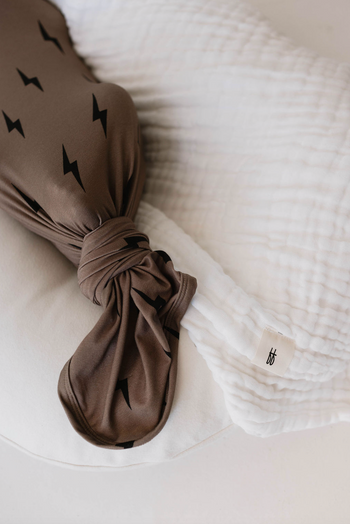 Bamboo Swaddle | Black & Brown Lightning Bolt