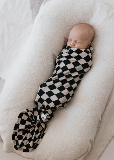 Bamboo Swaddle | Black Checkerboard